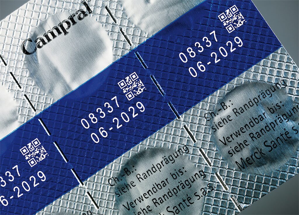 Marcaje láser fibra en blísteres de aluminio impreso en industria farmacéutica