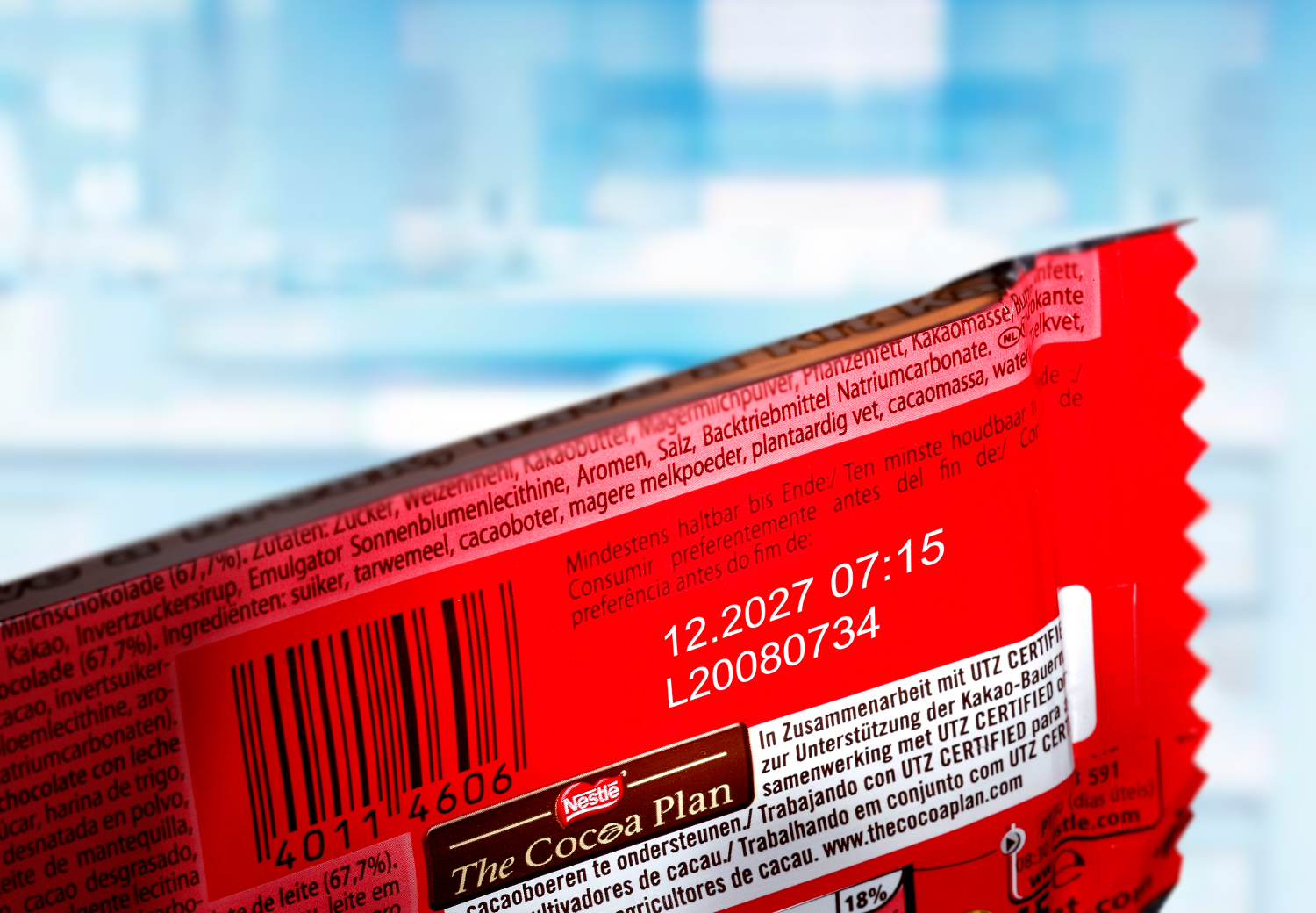 Marcado láser en envoltorio de chocolate para trazabilidad y seguridad alimentaria