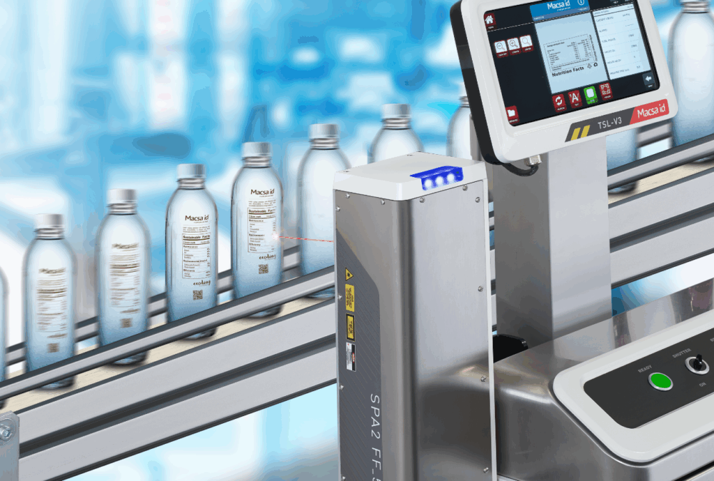 marcaje láser en botellas PET con ClearPix de Macsa id